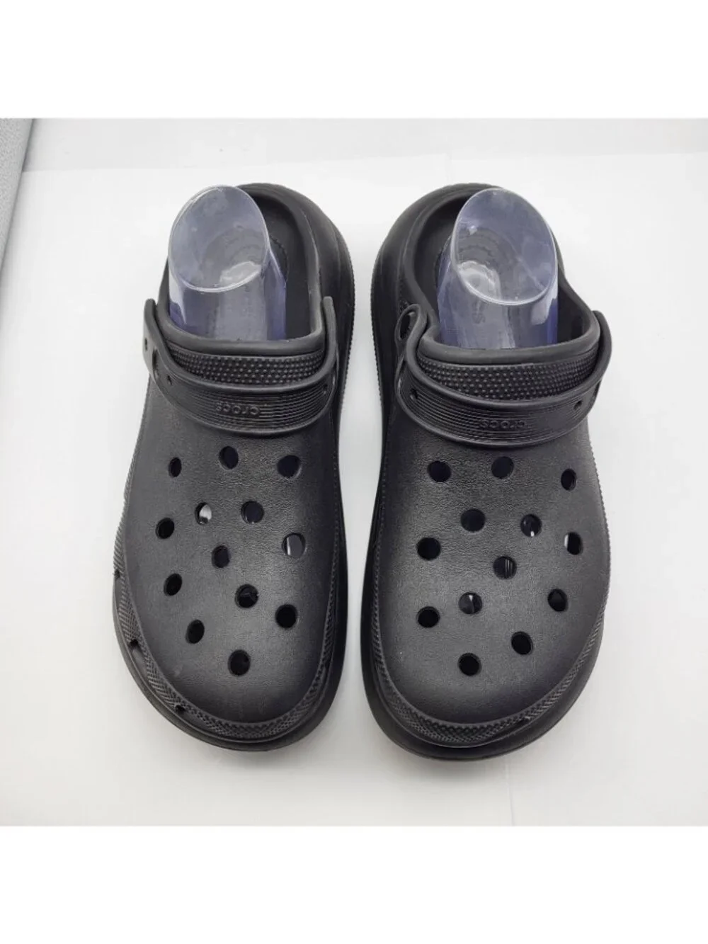 Crocs Mega Crush Clogs Black Men's Sz 13 Platform Vegan black slip on blemished